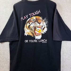 Vintage Dead Stroke Pool T Shirt Men's 2XL Tiger 9 Ball Play Tough USA Made *SEE